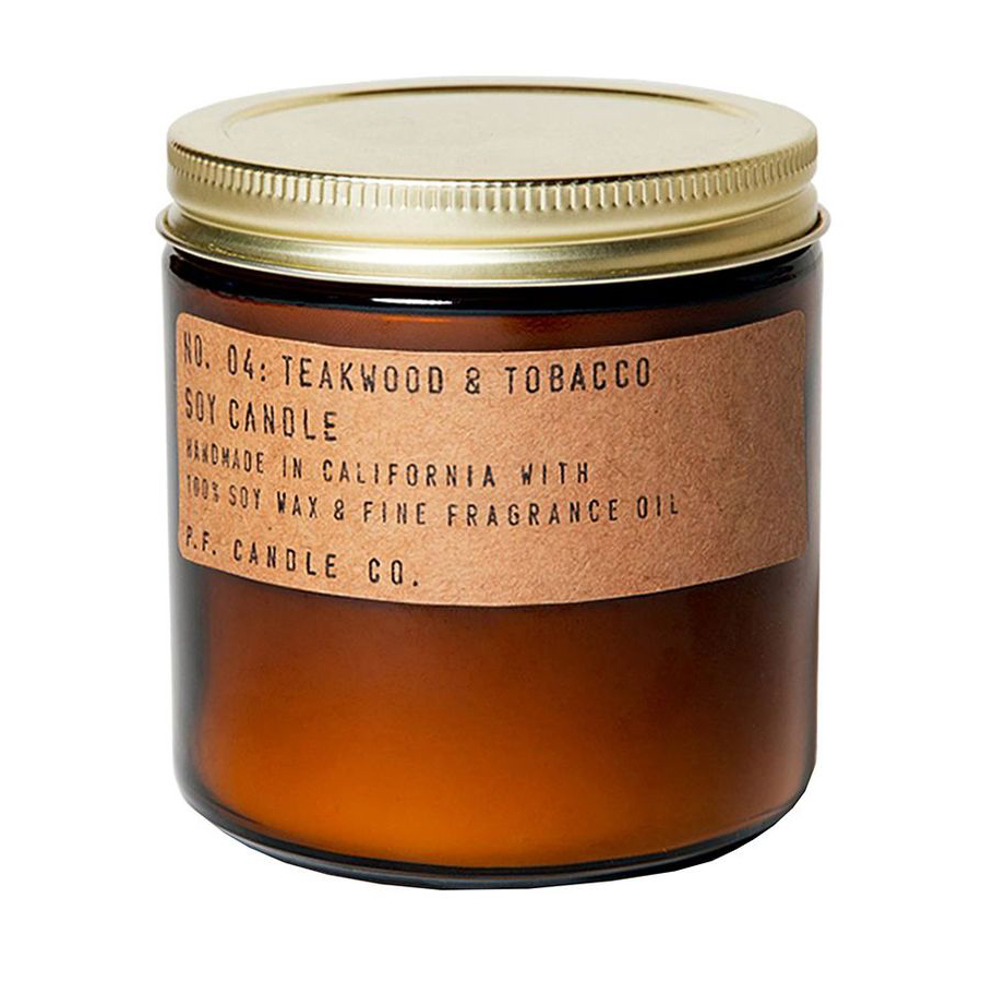 p.f. candle co. 04: teak and tobacco
